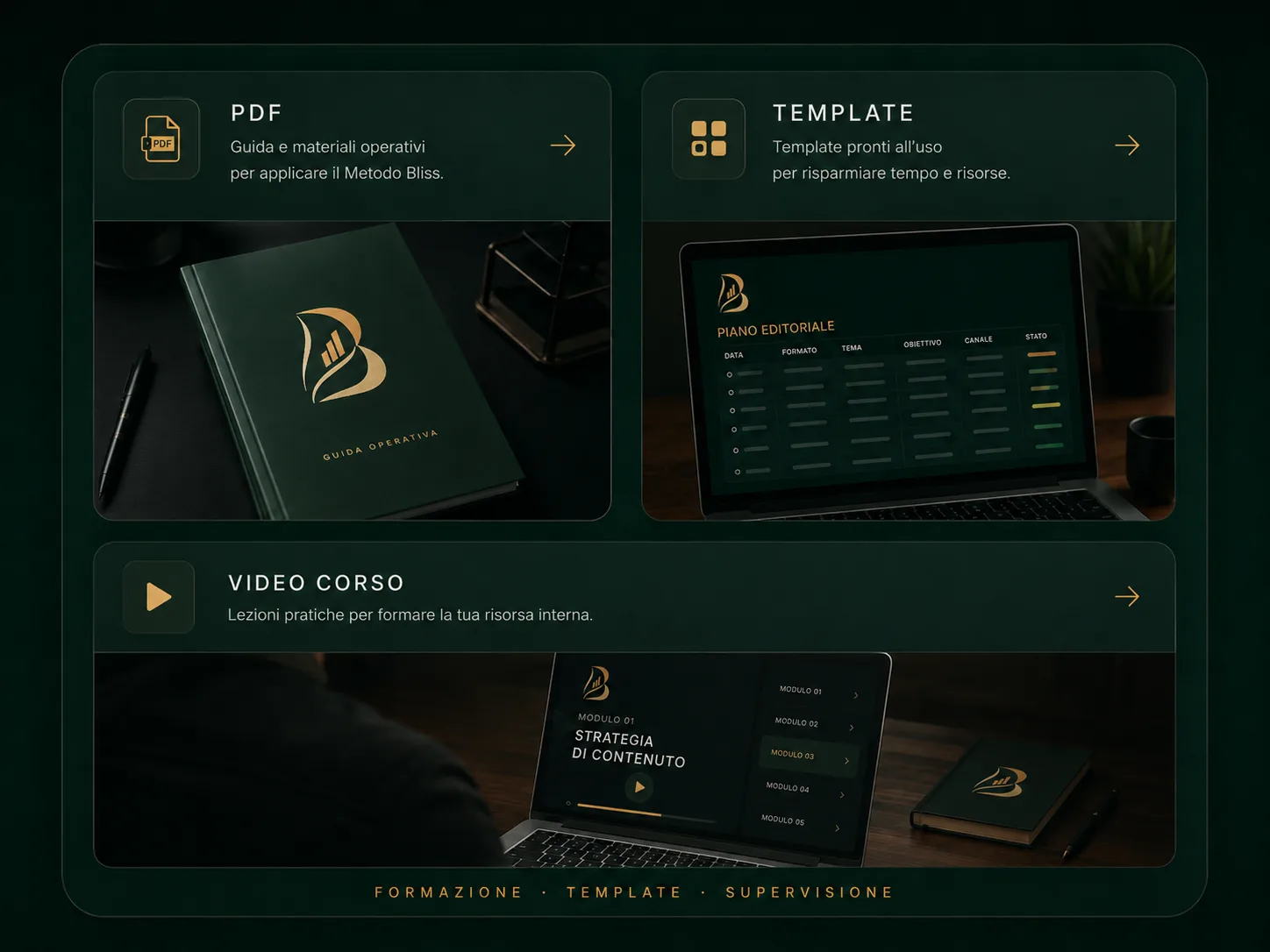 Visual Bliss Inside con PDF, template e videocorso